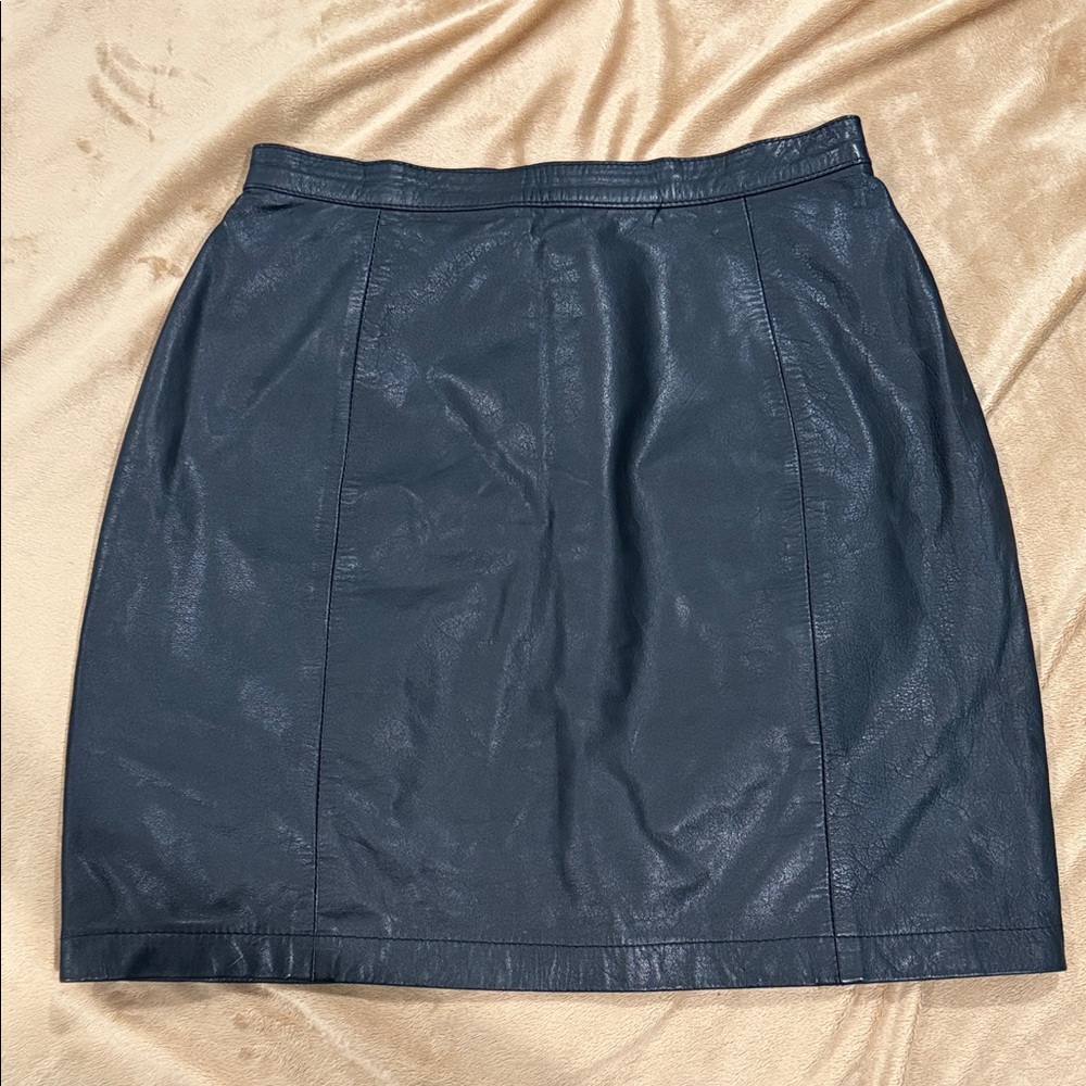 Vintage black leather skirt
